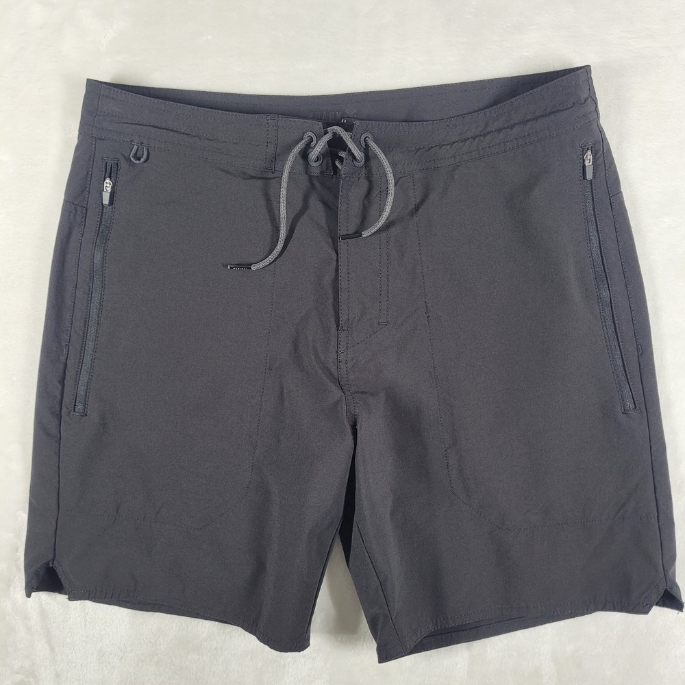 Roark Layover Trail Shorts Men's 33 Black Outdoors Hiking Hybrid Zip Pocket